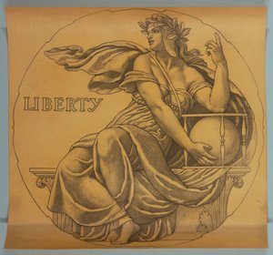 リバティ、ウィスコンシン州議会議事堂ロタンダのモザイクの漫画 作： Kenyon Cox