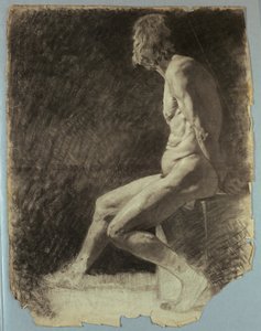 着席男性のヌード研究 作： Kenyon Cox