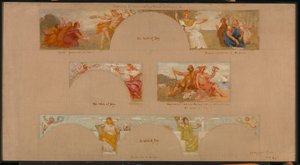 私立図書館の装飾のためのスケッチ B, 1894. 作： Kenyon Cox
