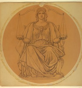 ニュージャージー州ジャージーシティのハドソン郡裁判所での「正義」のための研究 作： Kenyon Cox