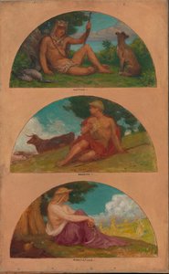 文明の進歩。狩猟、牧畜、農業...、1905-1906年。 作： Kenyon Cox