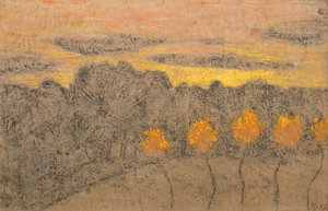 黄色い木々のある風景、1893-1895年。