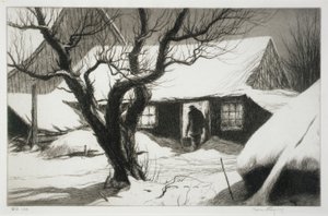 メイン州フレンドシップ、牛小屋 作： Kerr Eby