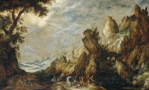 聖パウロの改宗のある風景 作： Kerstiaen de Keuninck