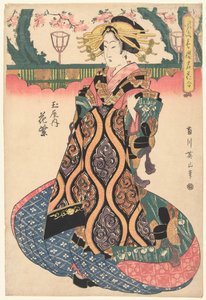 玉屋家の花紫 玉屋内花紫 風情ある屋敷の名花（連載タイトル） 風流聖路明華合わせ 作： Kikugawa Eizan