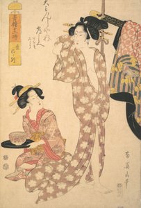 トイレをする若い女性 19世紀前半～中頃 作： Kikugawa Eizan