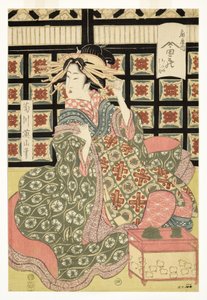 扇屋売春宿の遊女、1810-15年頃（木版）