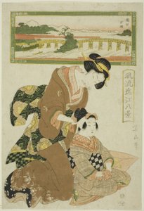 連載「近江八景」より 瀬田夕焼け（せたせきしょう） 作： Kikukawa Eizan