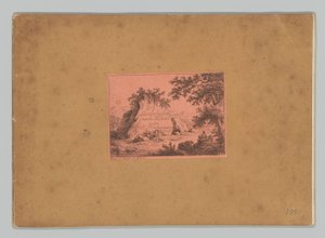 丘陵風景のタイトルプリント入り表紙 VI Landschaften nach Kobell von K. Ponheimer IV. 重さ (オブジェクトのタイトル) コベル以降の風景（連載タイトル） 120 Radierungen nach F. コベル (シリーズタイトル) VI Landschaften nach Kobell von K. Ponheimer (シリーズ 作： Kilian Ponheimer (I)