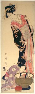 花魁とその従者 作： Kitagawa Utamaro