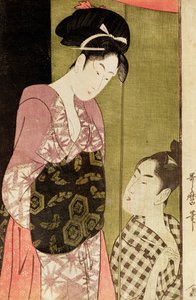 女を描く男」（木版画 作： Kitagawa Utamaro