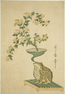 セイヨウカノコソウ（オミナエシ）と桔梗（キキョウ）のアレンジメント 作： Kitagawa Utamaro