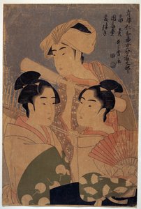歌麿、喜多川（1753-1806）、1795年頃 - カラー木版画、38,6x25,7 - 個人蔵 作： Kitagawa Utamaro