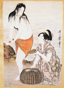 喜多川歌麿（1753-1806）の浮世絵、木版画、日本文明、江戸時代。 作： Kitagawa Utamaro