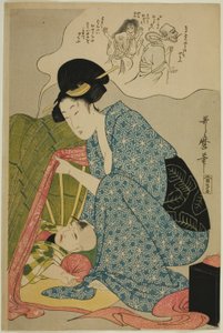 子供の幽霊の悪夢 作： Kitagawa Utamaro