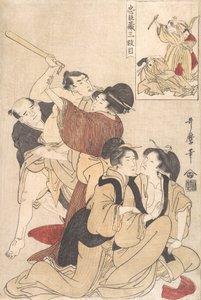 忠臣蔵第三幕、1800年頃。 作： Kitagawa Utamaro
