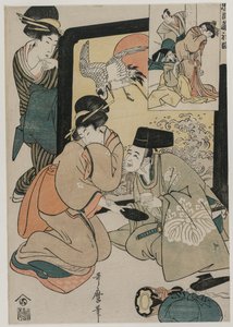 忠臣蔵：忠誠の倉庫の第1幕、1790年代後半。 作： Kitagawa Utamaro