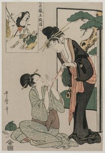 忠臣蔵：忠誠の倉庫の第5幕、1790年代後半。 作： Kitagawa Utamaro