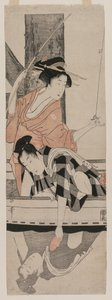 ボートに乗るカップル 作： Kitagawa Utamaro