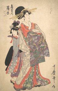 宮廷人、篠原と鶴屋の禿（かむろ） 18世紀後半