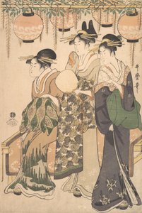 藤棚の下の求婚者たち...」1795年頃 作： Kitagawa Utamaro