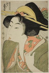 江戸芸者、シリーズ「女性風俗通」より。 作： Kitagawa Utamaro