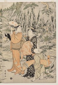 江の島のまな板岩で釣り 作： Kitagawa Utamaro