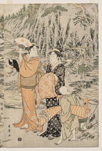 江の島のまな板岩で釣り 作： Kitagawa Utamaro