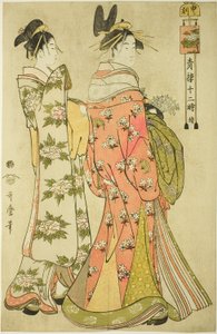 猿の刻 [4pm] (さるのこく) 連載「吉原十二時間」より 作： Kitagawa Utamaro