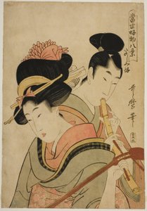 『東性古物八景』シリーズより、たのしみずき 作： Kitagawa Utamaro
