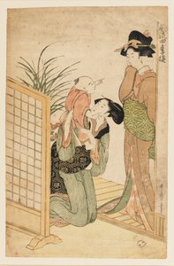 母と子と看護婦（c1800年 作： Kitagawa Utamaro
