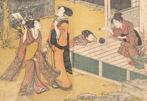 正月の遊び」は、印刷された「四季の花 子規の花」（1801年）から。
