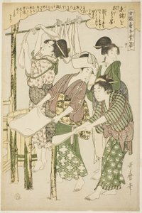 連載「養蚕手仕事草」より10号（じゅ） 作： Kitagawa Utamaro