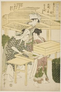 連載「養蚕手仕事草」より 4号（し） 作： Kitagawa Utamaro