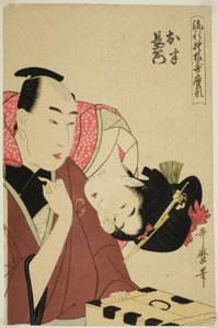 「龍虎模様歌麿型」シリーズより おはんと長右衛門 作： Kitagawa Utamaro