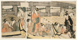 オン とｐ 案ｄ べねあｔｈ 呂国 Ｂ理ｄげ （呂国橋 の 上、 した） 作： Kitagawa Utamaro