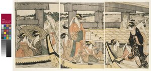 両国橋の上と下 作： Kitagawa Utamaro