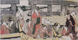 両国橋の上と下c。 1796
