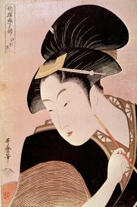 女の肖像 喜多川歌麿（1753-1806）の日本の版画