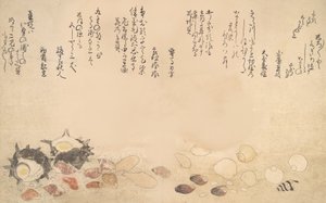水面下の貝殻、1790年 作： Kitagawa Utamaro