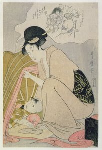 TH Riches1913。悪夢のある子供、1801年頃（版画） 作： Kitagawa Utamaro