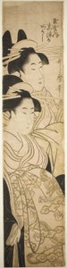 玉屋の遊女静香と明石 作： Kitagawa Utamaro