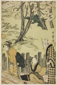 三めぐりの土手 作： Kitagawa Utamaro