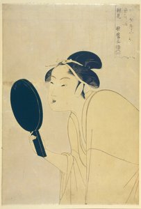 興味深いタイプ、1792年頃の女性の生理学的研究のシリーズ10タイプから 作： Kitagawa Utamaro