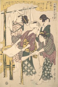 シルクフロスのメイキング、約。 1790年。 作： Kitagawa Utamaro