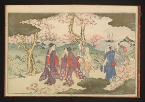 江戸湾を望む江戸・御殿山の丘