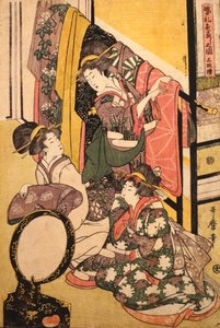 洋服屋の三人娘 作： Kitagawa Utamaro