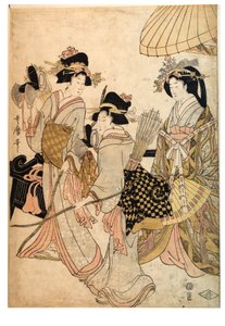 射手としての 3 人の女性 作： Kitagawa Utamaro