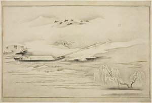 アルバム「The Silver World」より、雪の中でバージを牽引 作： Kitagawa Utamaro