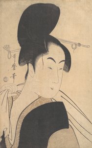 風呂上がりの女」1795年頃 作： Kitagawa Utamaro